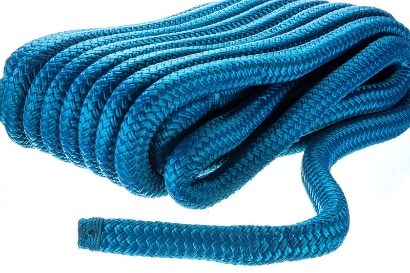 Seachoice Double-Braid Nylon Dock Line w/Eye Splice, Pre-Shrunk, Heat Stabilized, 3/4 in. X 35 Ft., Blue - Image 2